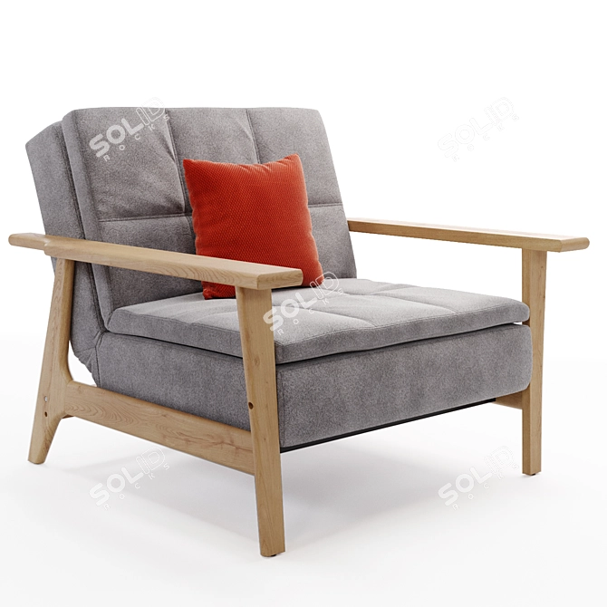 Sleek Gray Sweet Home Armchair 3D model image 1