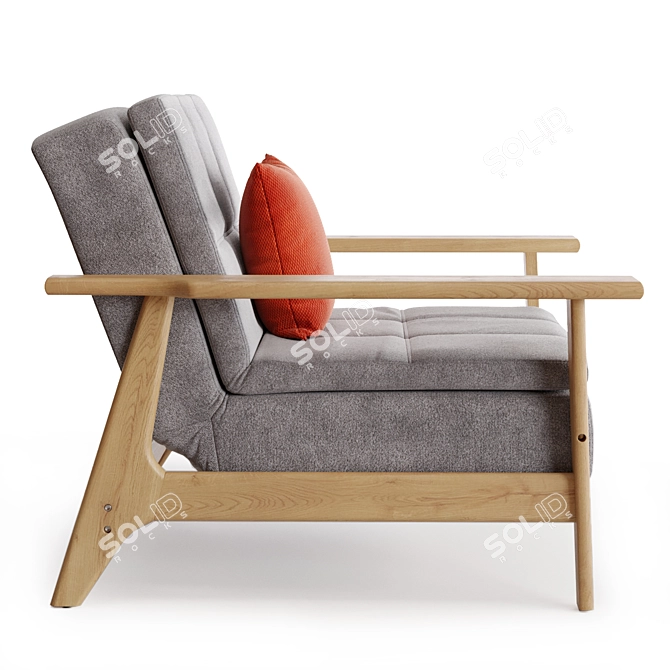 Sleek Gray Sweet Home Armchair 3D model image 2