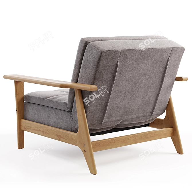 Sleek Gray Sweet Home Armchair 3D model image 3