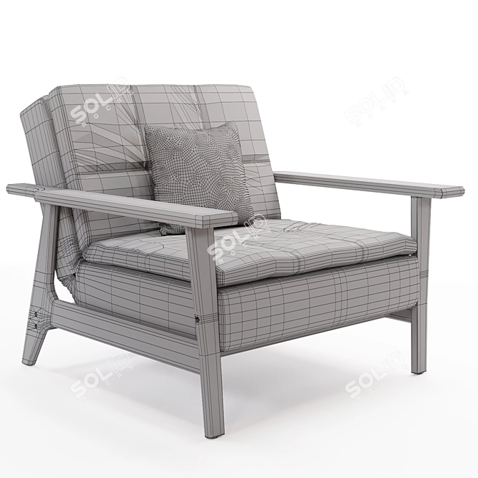 Sleek Gray Sweet Home Armchair 3D model image 4