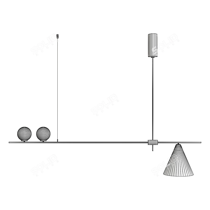 Graceful Crane Pendant Light 3D model image 2