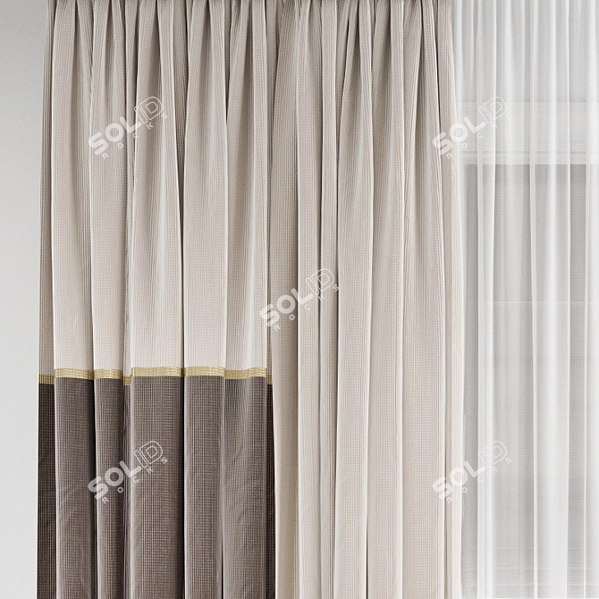 Modern Polygonal Curtain Set 3D model image 2