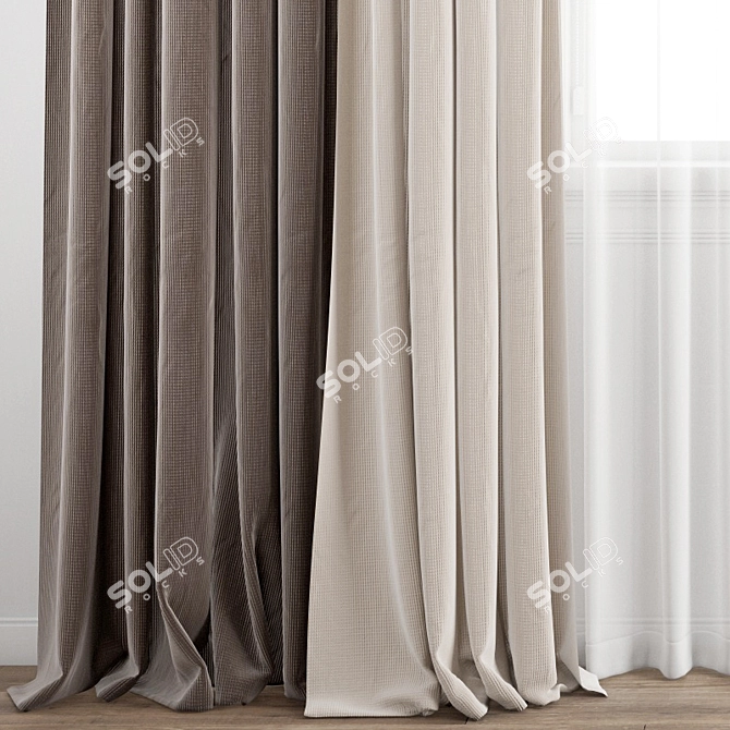 Modern Polygonal Curtain Set 3D model image 3