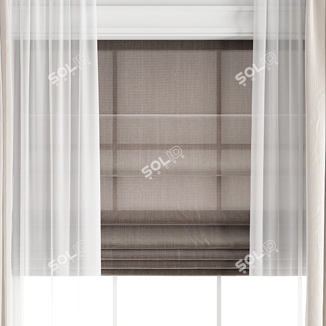 Modern Polygonal Curtain Set 3D model image 4