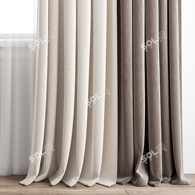 Modern Polygonal Curtain Set 3D model image 5