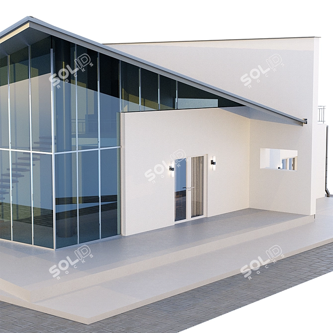 Modern Lakeview House 1300 3D model image 5