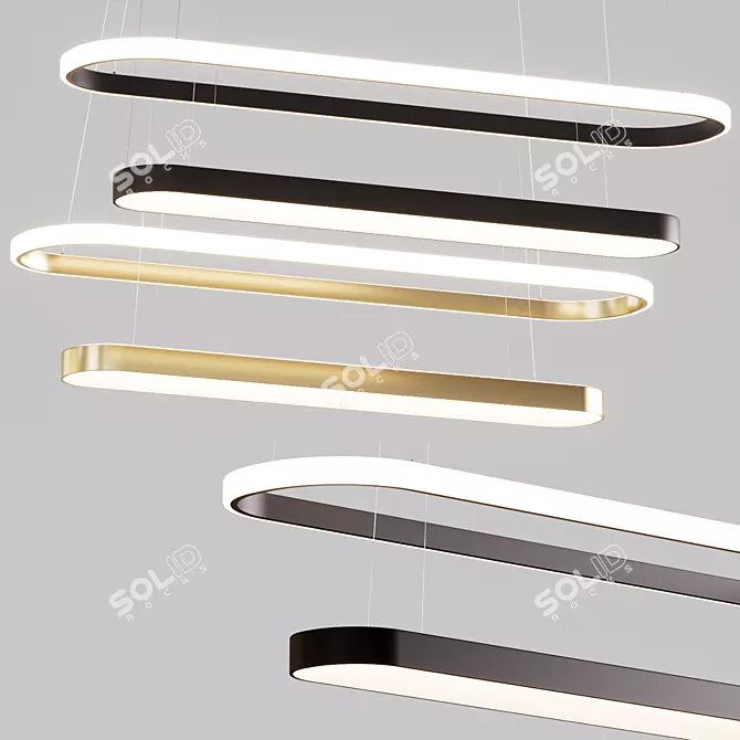 Elegant Hanging Lamp - L 75cm 3D model image 1