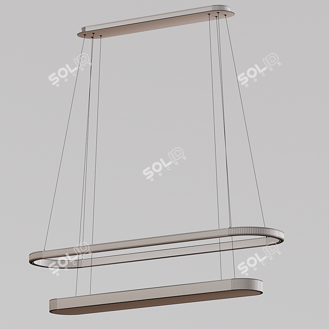 Elegant Hanging Lamp - L 75cm 3D model image 4
