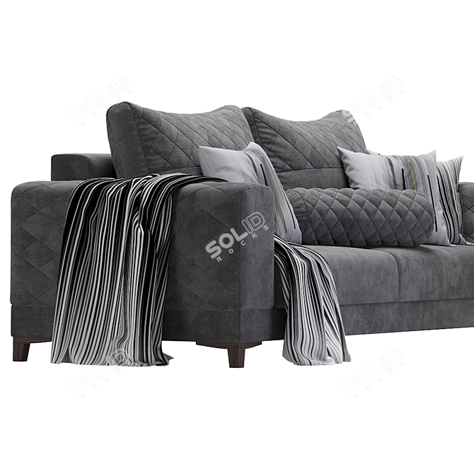 Modern Velvet Sofa 3D model image 5