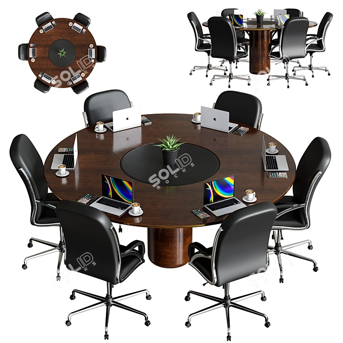 Modern Office Furniture Set 3D model image 2