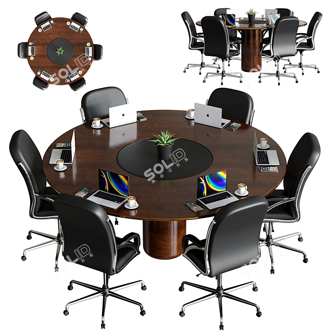 Modern Office Furniture Set 3D model image 7