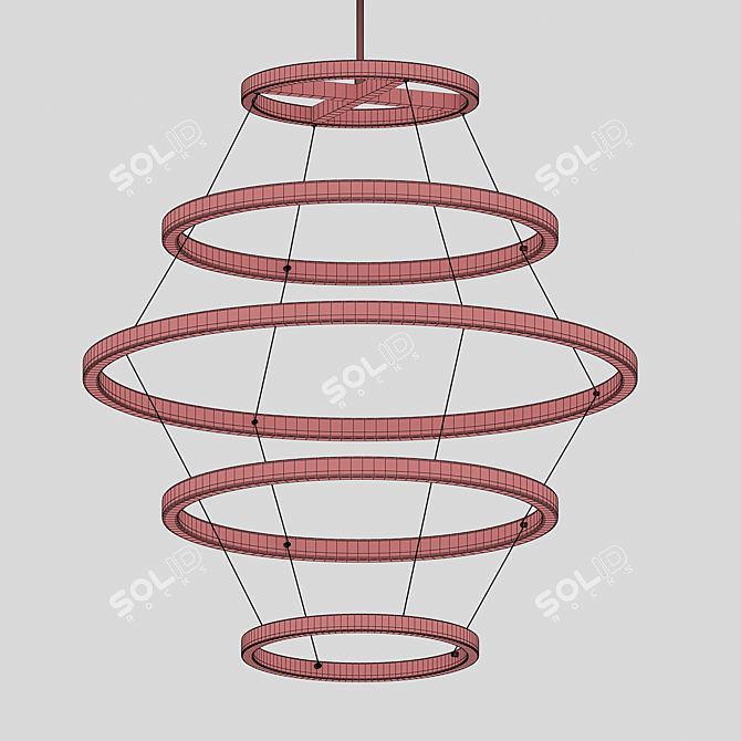 Elements Antique Brass Ceiling Chandelier 3D model image 3