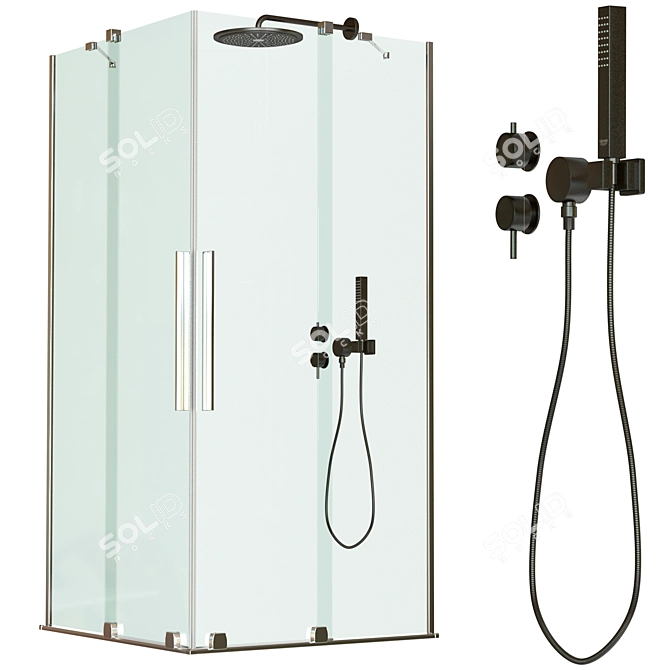 Furo KDD Sliding Shower Cabin 3D model image 1