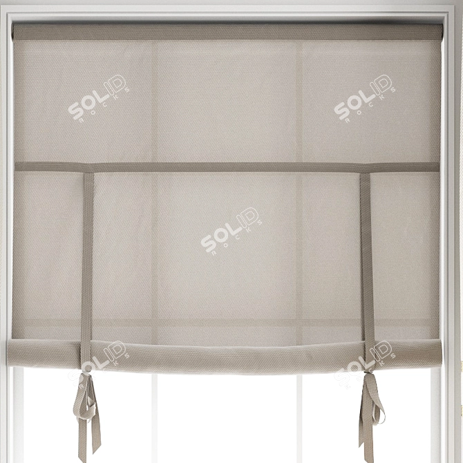 Elegant Polygonal Curtain 3D model image 3