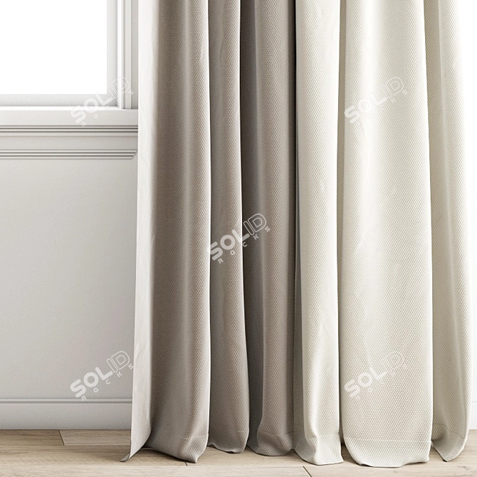 Elegant Polygonal Curtain 3D model image 4