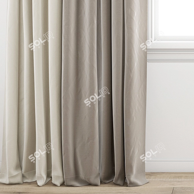 Elegant Polygonal Curtain 3D model image 5