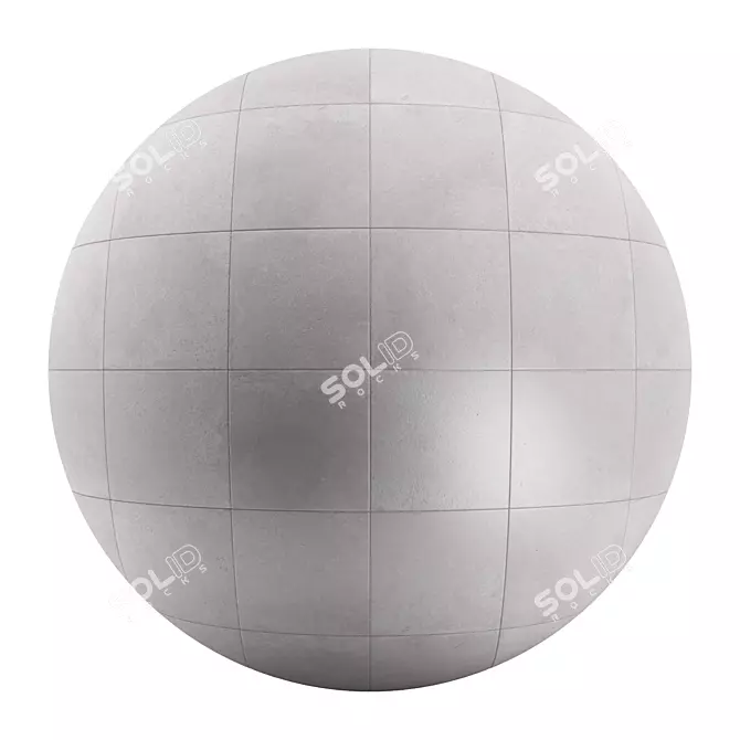 Planet Gray Concrete Tile - High-quality Seamless Texture 3D model image 1