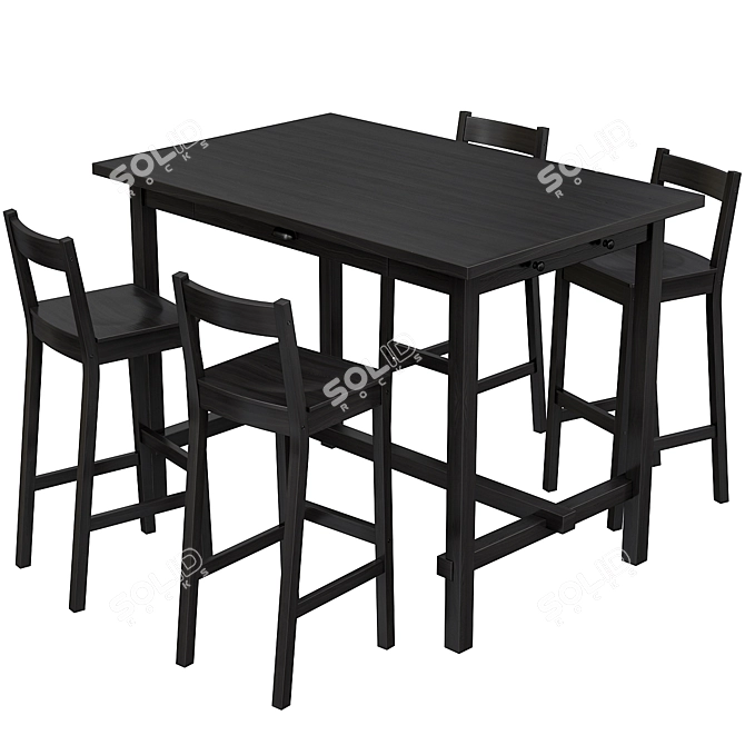 Nordviken Kids Table & Chairs Set 3D model image 4