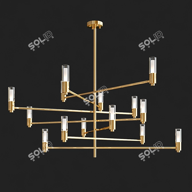 Modern LED Pendant Light: Level 3D model image 5