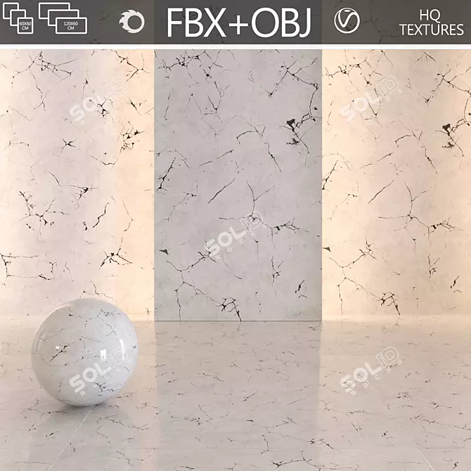 Premium Marble Bundle: High-Quality 4K Textures 3D model image 1