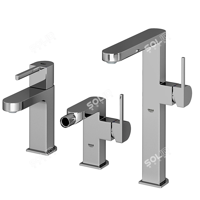 Grohe Plus Wall-Mounted Bath Mixer Set 3D model image 2