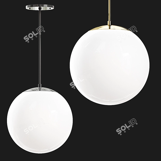 Elegant Luna Pendant Light 3D model image 2