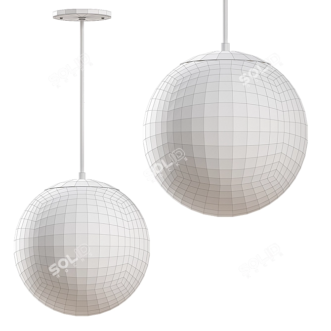 Elegant Luna Pendant Light 3D model image 3