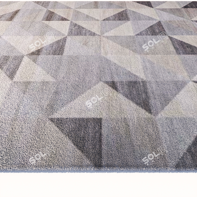 Elegant Geometric Carpet - Customizable 3D model image 3