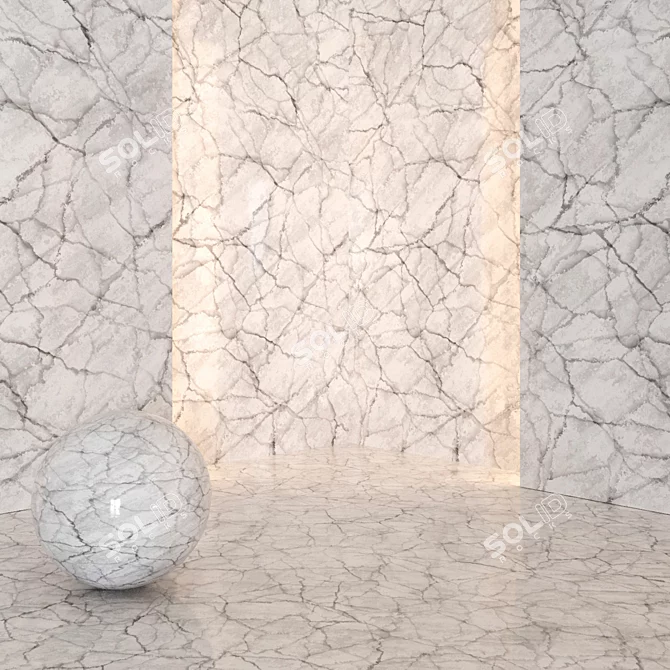 Elegant Carrara Marble Tiles 3D model image 2