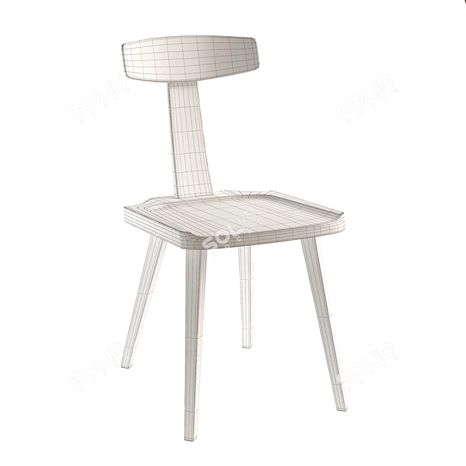 Authentic Oak Chair - Labidy 3D model image 2