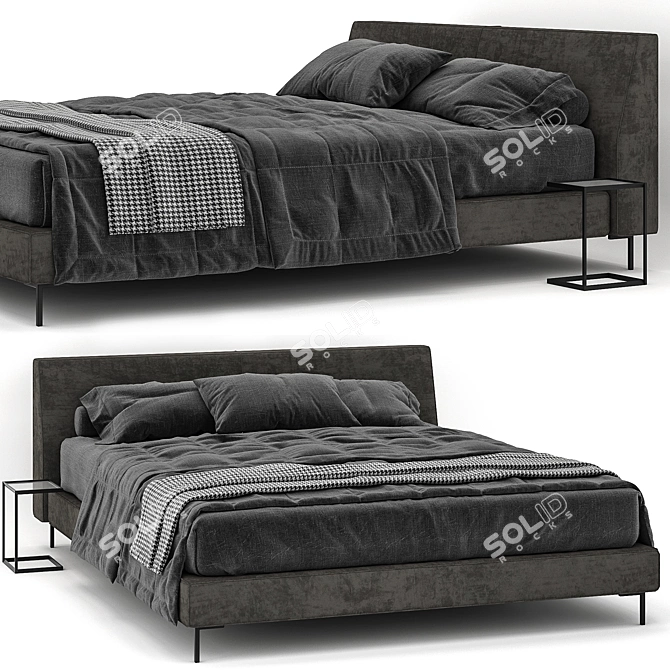 Luxury Minotti Spencer Bed 3D model image 1