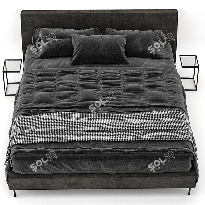 Luxury Minotti Spencer Bed 3D model image 3