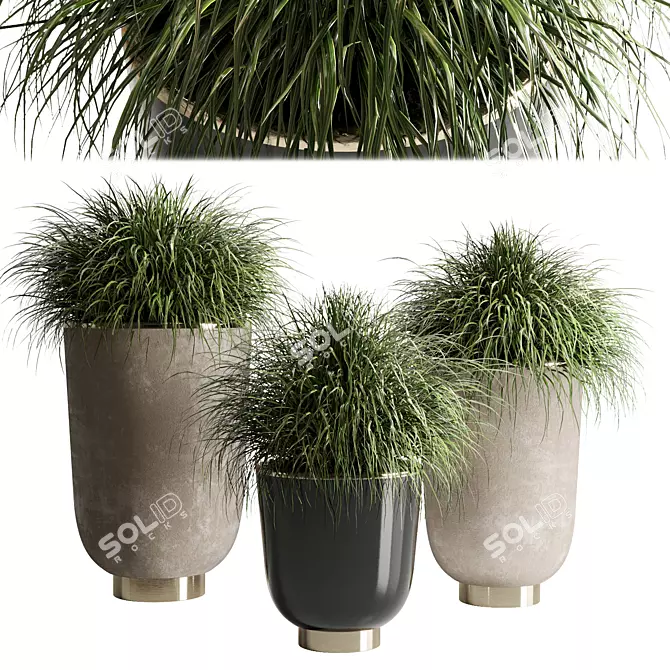 Concrete Vase: Indoor Plant Collection 3D model image 1