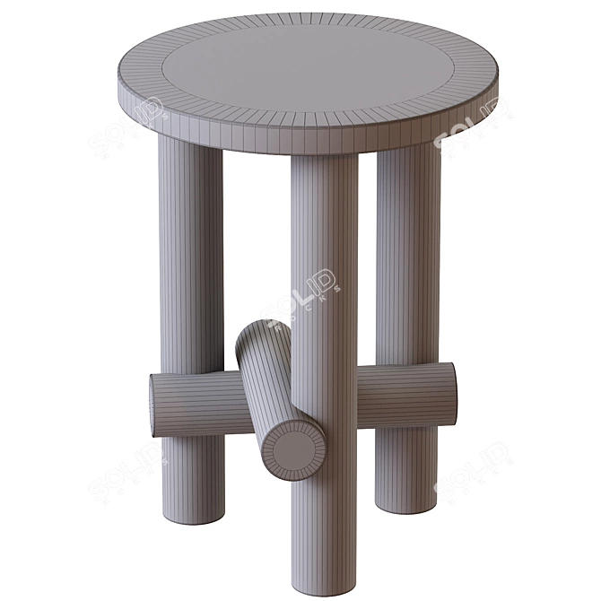 Travertine Side Tables: Elegant Ensemble by Clement Brazille 3D model image 3