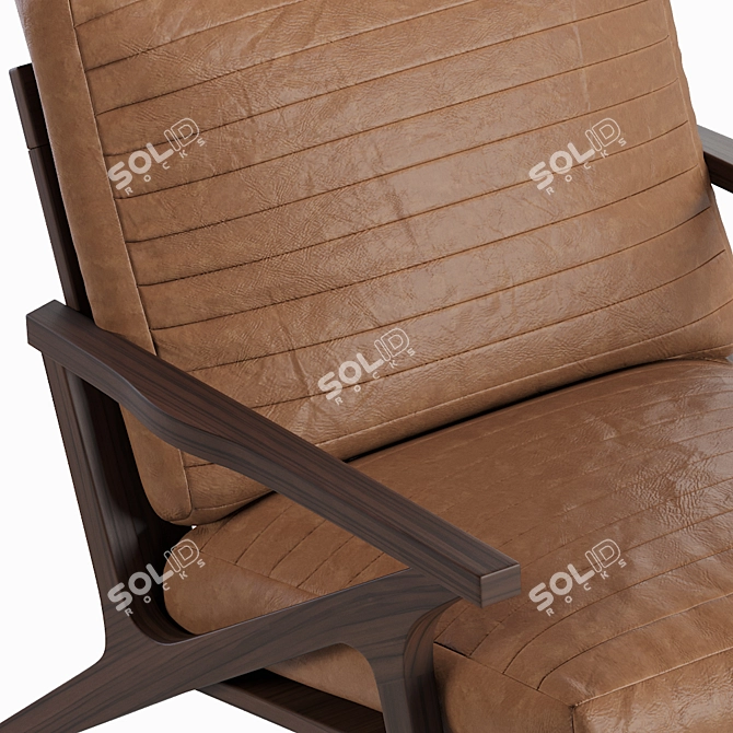 Elegant Leather Armchair by Crate & Barrel 3D model image 3