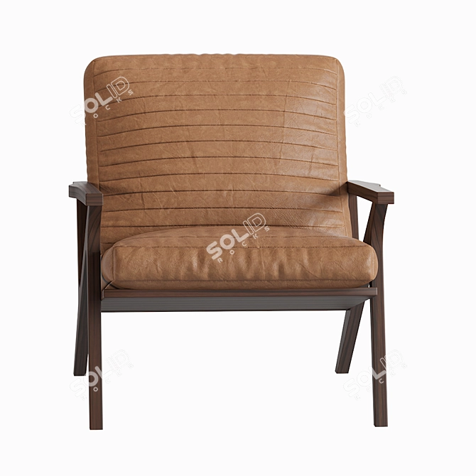 Elegant Leather Armchair by Crate & Barrel 3D model image 6