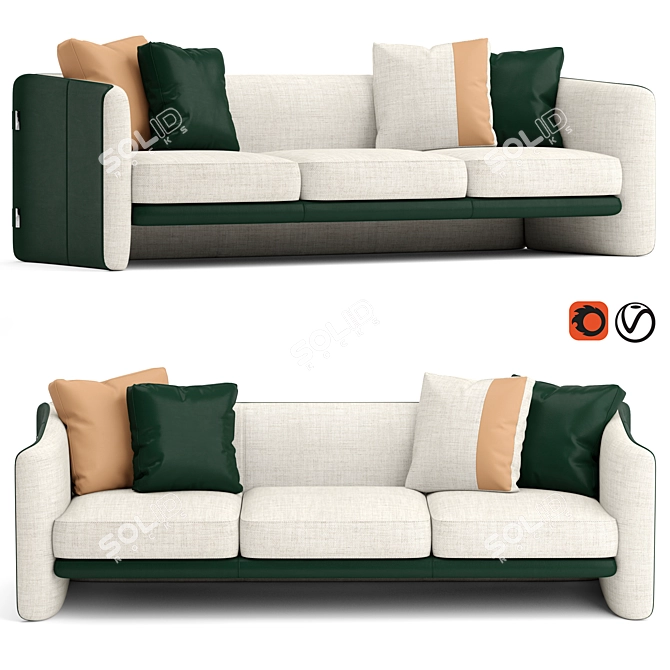 Turri Blossom Modern Sofa 3D model image 1