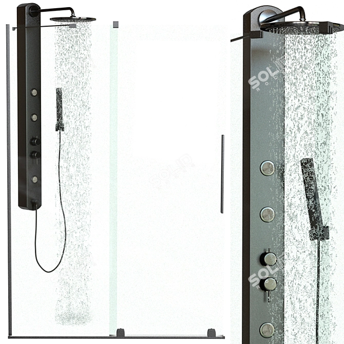 Radaway Furo Walk-in Shower: Elegant, Transparent, Easy 3D model image 1