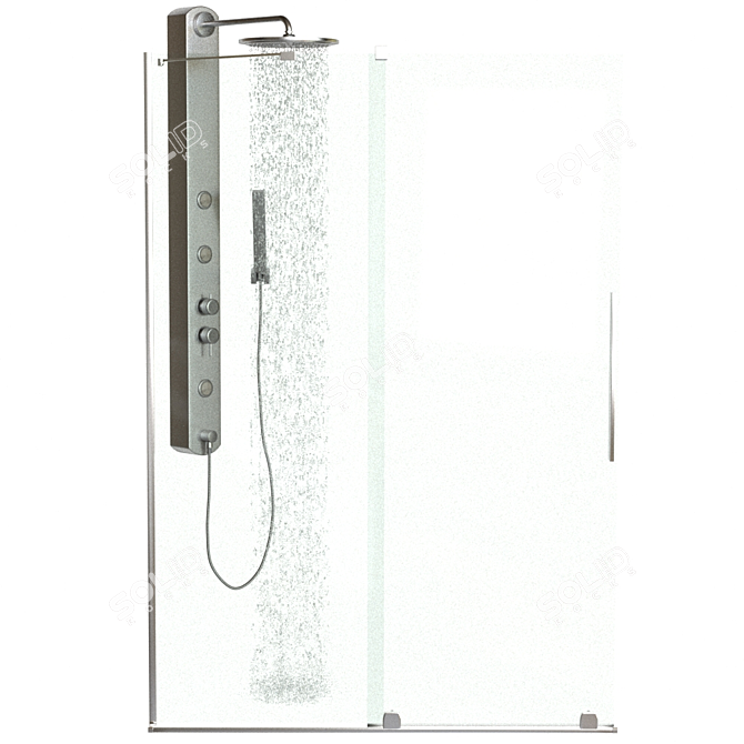 Radaway Furo Walk-in Shower: Elegant, Transparent, Easy 3D model image 3