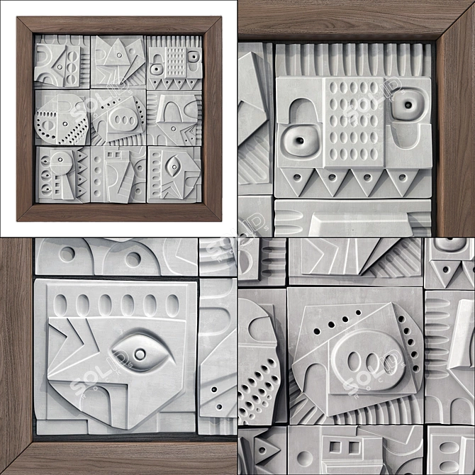 CubeSquare Decorative Panel 27000 Polygons 3D model image 1