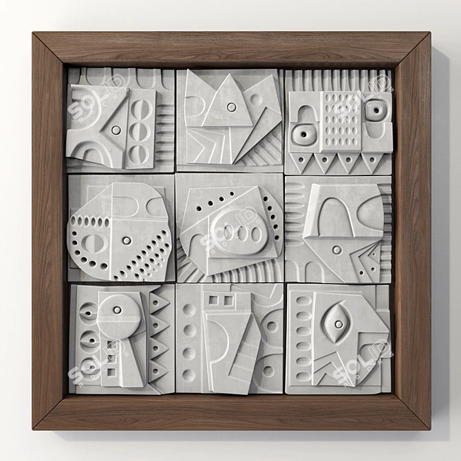 CubeSquare Decorative Panel 27000 Polygons 3D model image 2