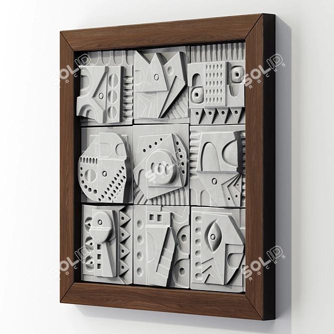 CubeSquare Decorative Panel 27000 Polygons 3D model image 3