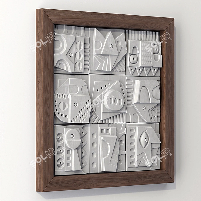 CubeSquare Decorative Panel 27000 Polygons 3D model image 4