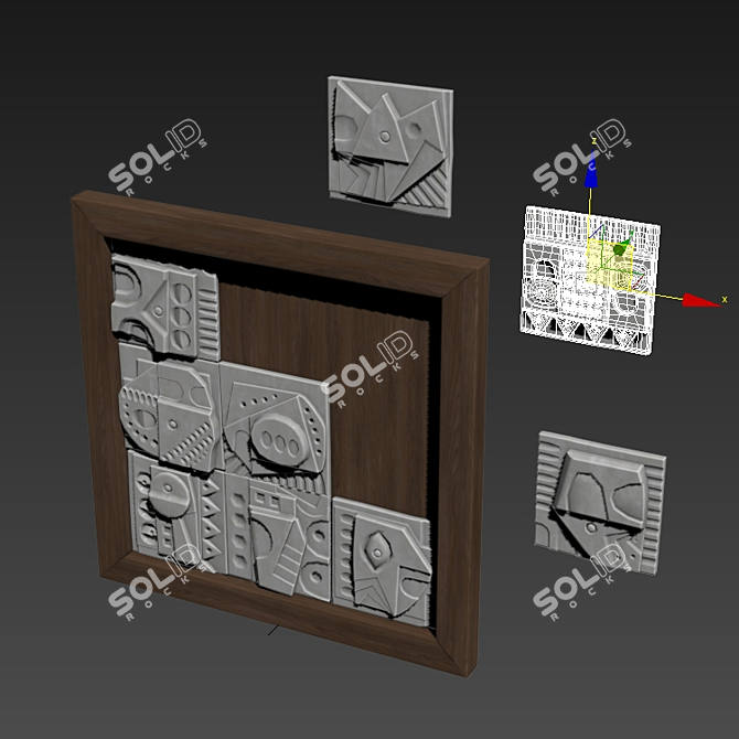 CubeSquare Decorative Panel 27000 Polygons 3D model image 6