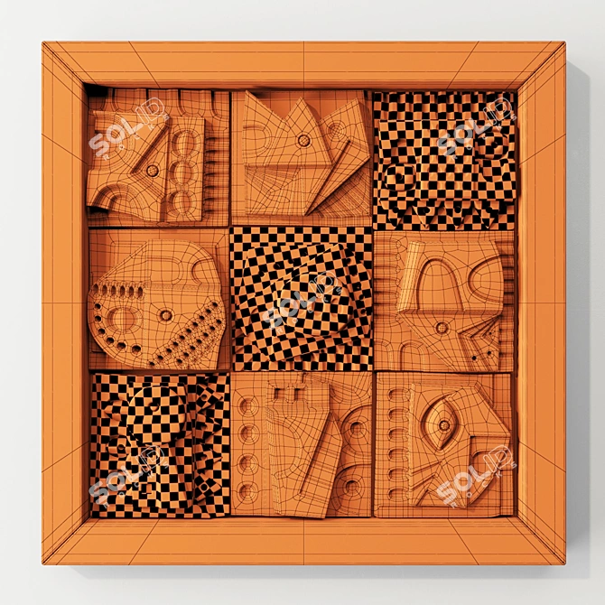 CubeSquare Decorative Panel 27000 Polygons 3D model image 7