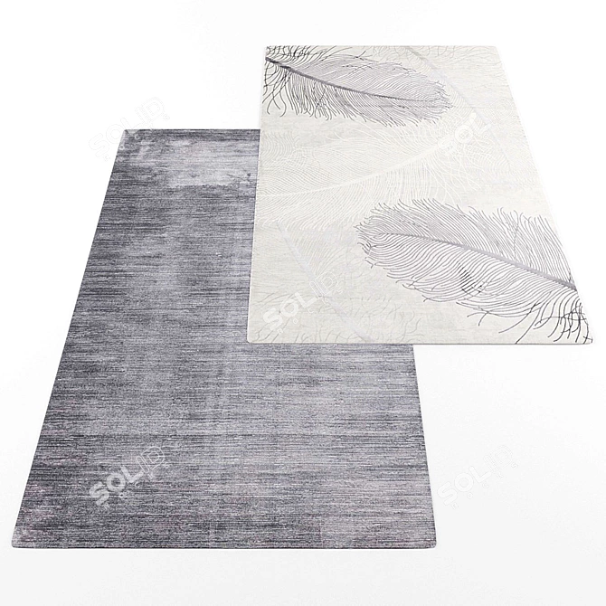 Title: Modern Style Rug Set 3D model image 2