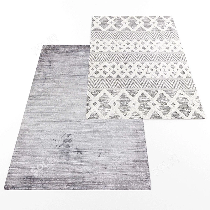Title: Modern Style Rug Set 3D model image 3