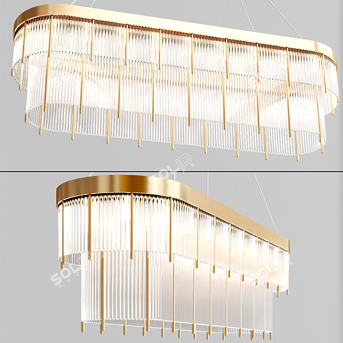 CARTTEL Brass Pendant Chandelier 3D model image 2