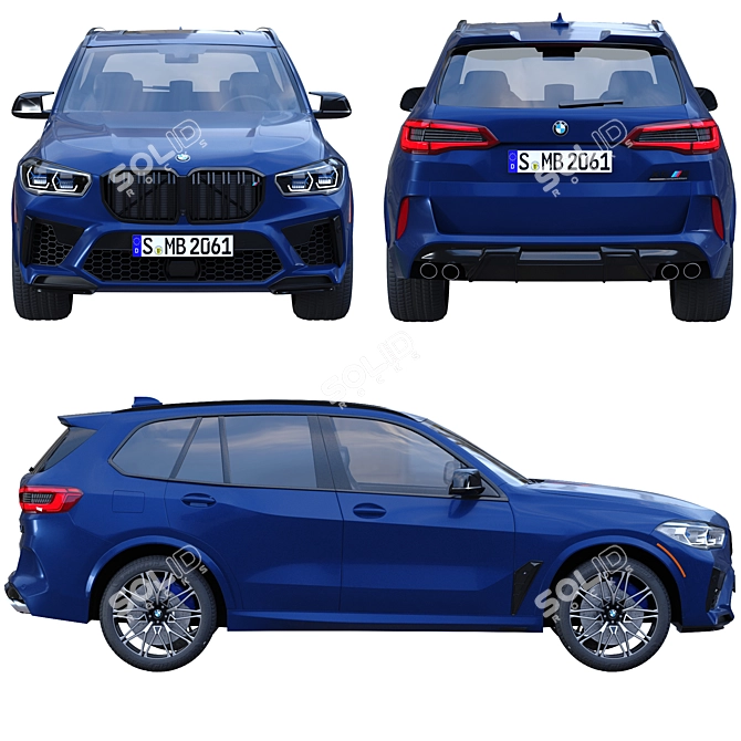 Title: BMW X5 M Competition: Unleash Power 3D model image 2