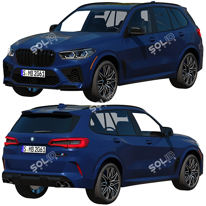 Title: BMW X5 M Competition: Unleash Power 3D model image 6